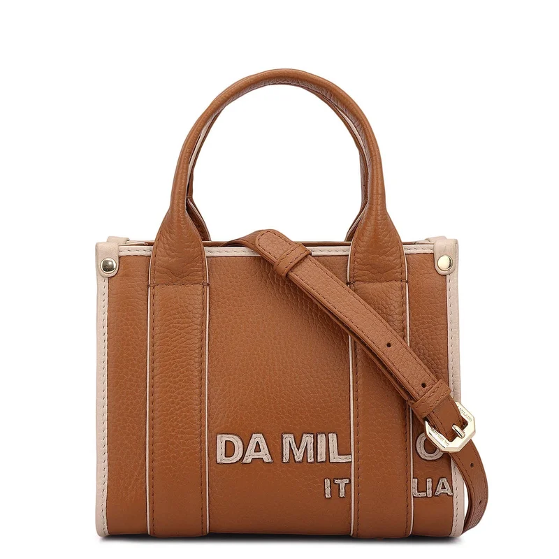 Da Milano Small Wax Leather Satchel - Caramel